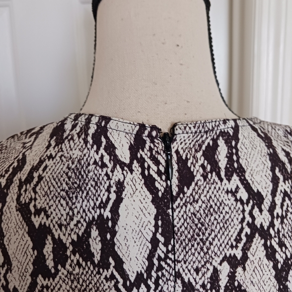 A.L.C. Brinley Snakeskin Puff Short Sleeves Mini Dress - Picture 12 of 16